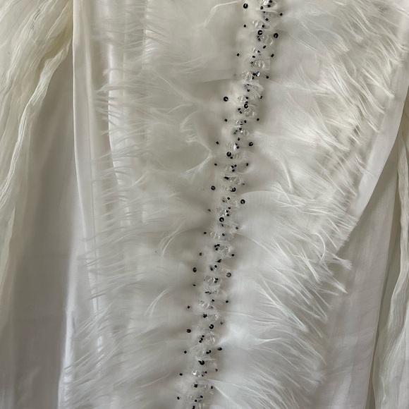 Vintage Tadashi Shoji Feather Sequin Dress - Picture 3 of 5